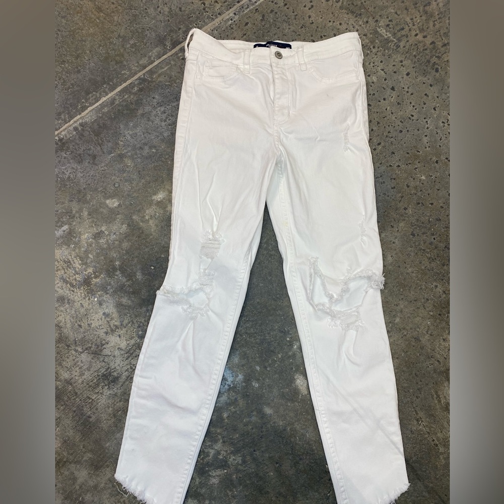 Hollister White high rise crop jeans - Size 5 - Picture 2 of 7